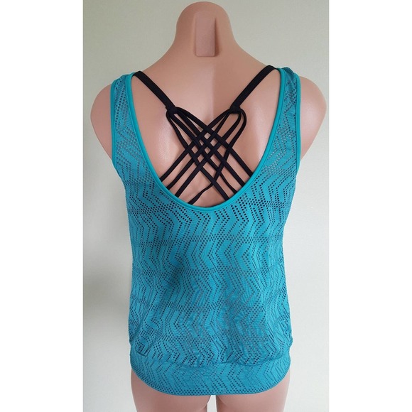 Go Gossip black teal 2 in 1 tankini top size S - Picture 5 of 7